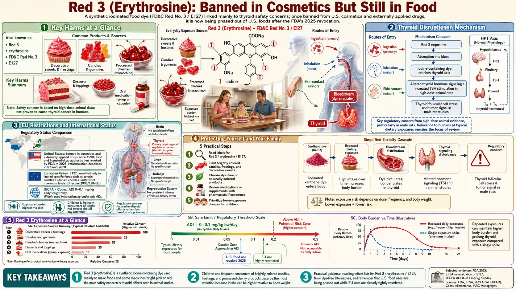 Red 3 Erythrosine — scientific infographic poster