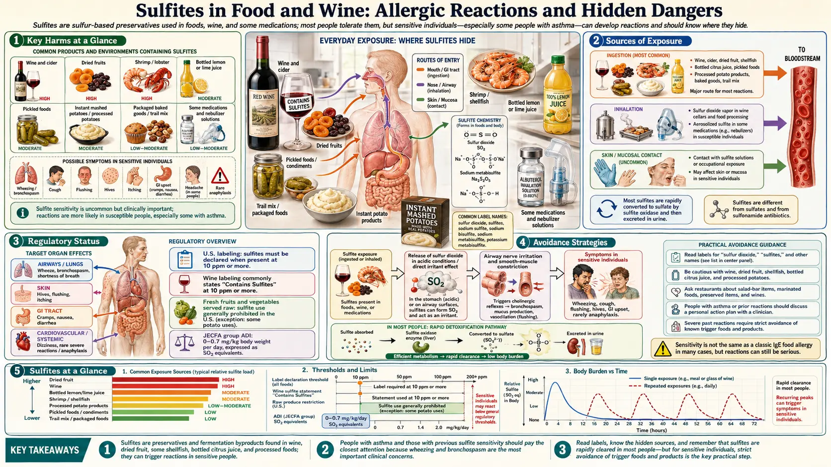 Sulfites — scientific infographic poster