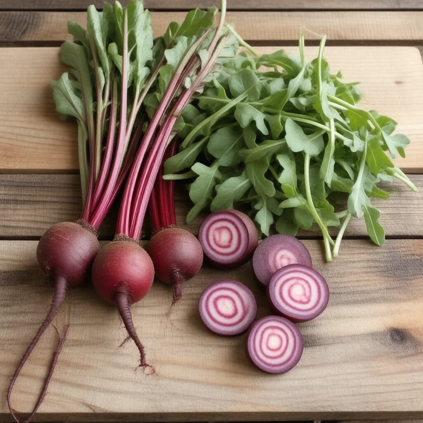 Beetroot and rocket, rich in natural nitrate