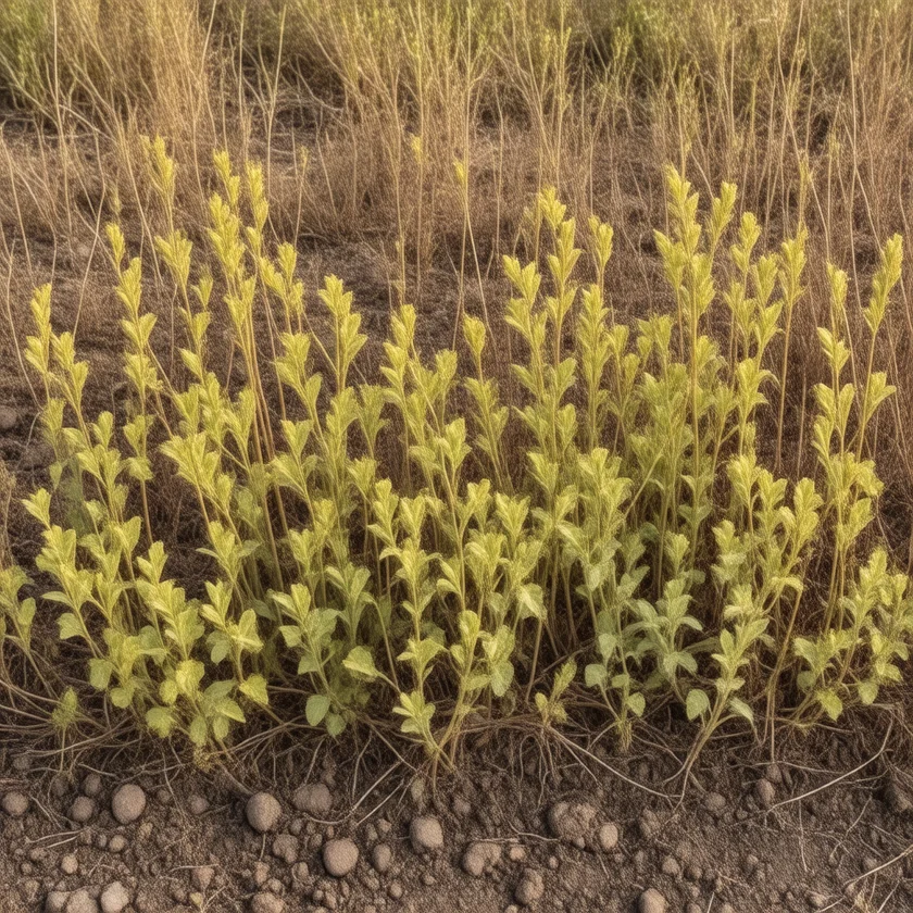 Weeds dying back after a herbicide spray