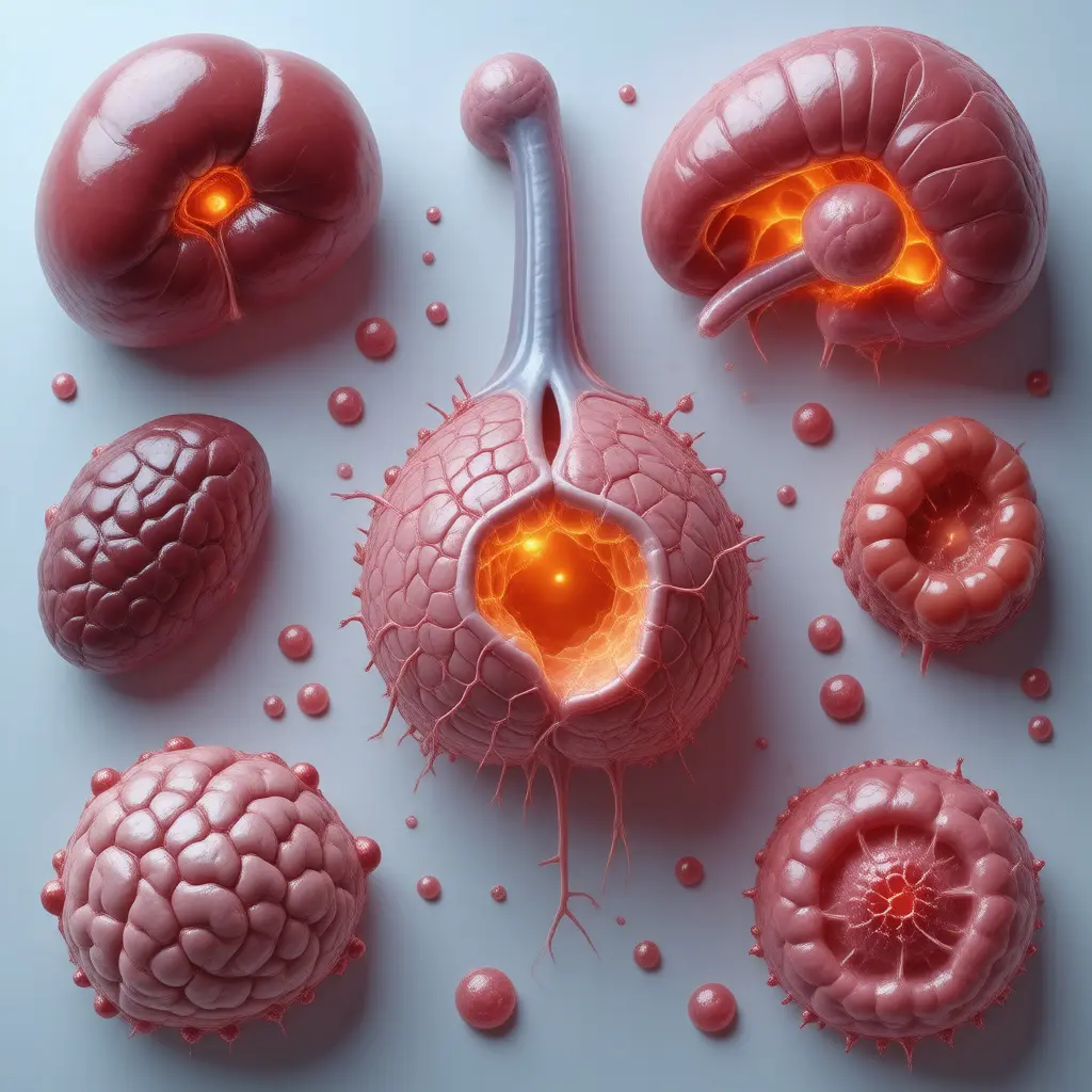 Anatomical illustration of organs affected by Polychlorinated Biphenyls (PCBs) exposure