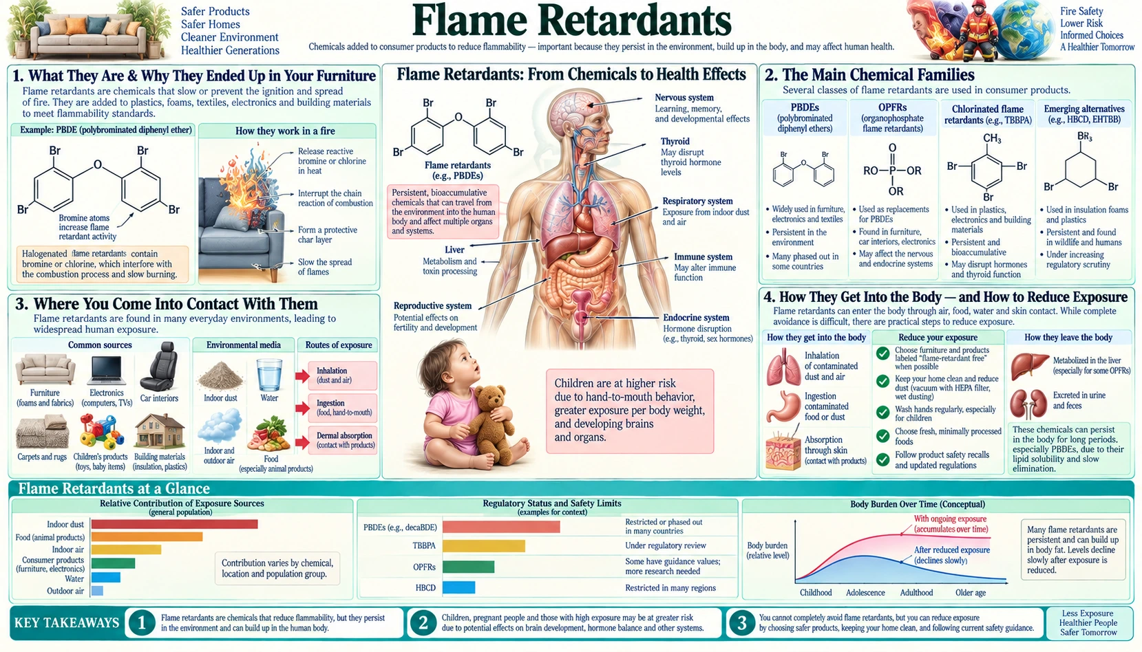 Flame Retardants — scientific infographic poster