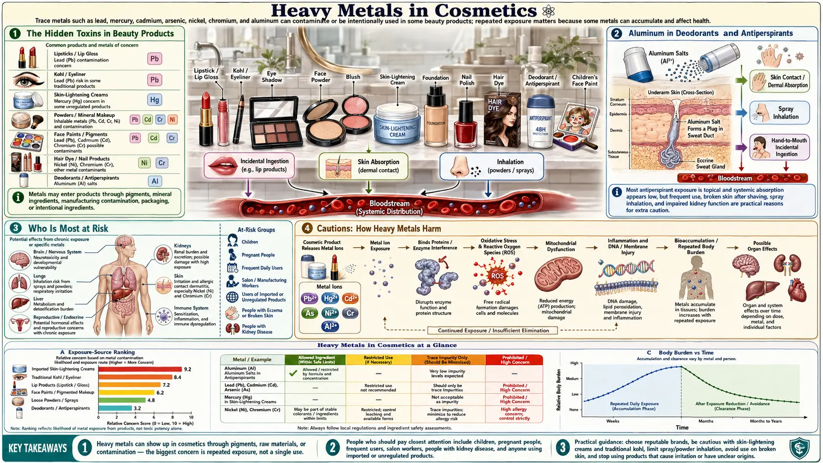 Heavy Metals in Cosmetics — scientific infographic poster