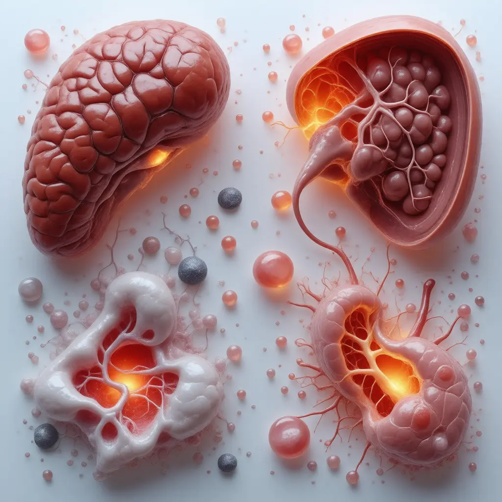 Anatomical illustration of organs affected by Microplastics and Nanoplastics exposure