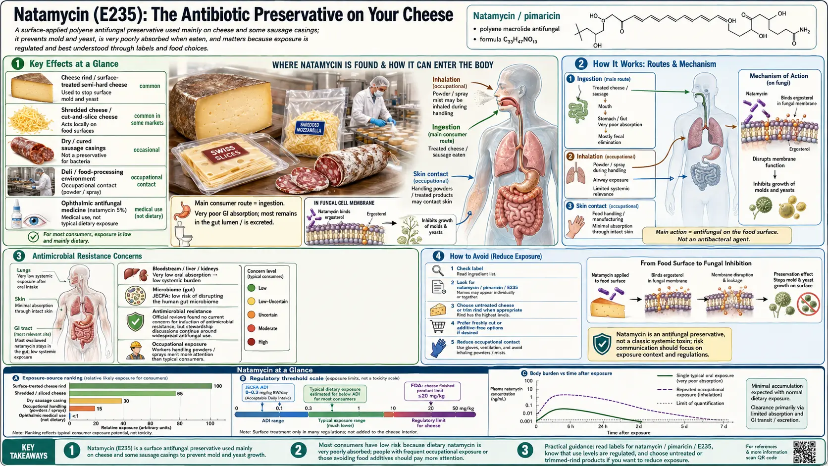 Natamycin — scientific infographic poster