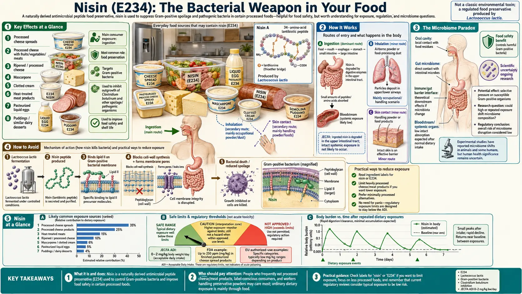 Nisin — scientific infographic poster