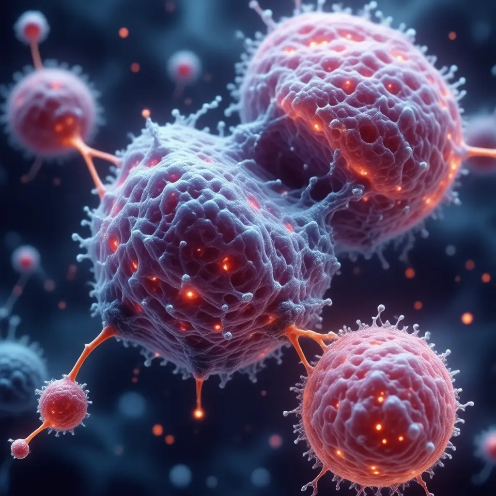 Microscopic view of EMF Exposure cellular damage