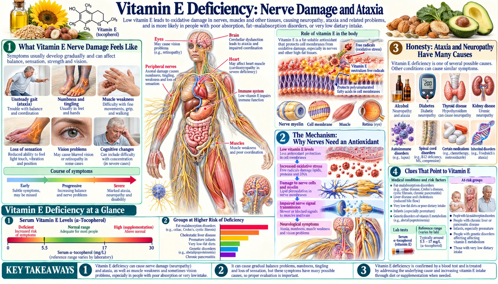 Nerve Damage and Ataxia — scientific infographic poster