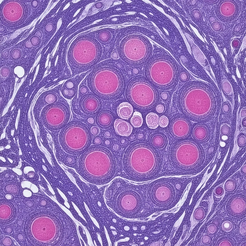 A pancreatic islet, where insulin is made