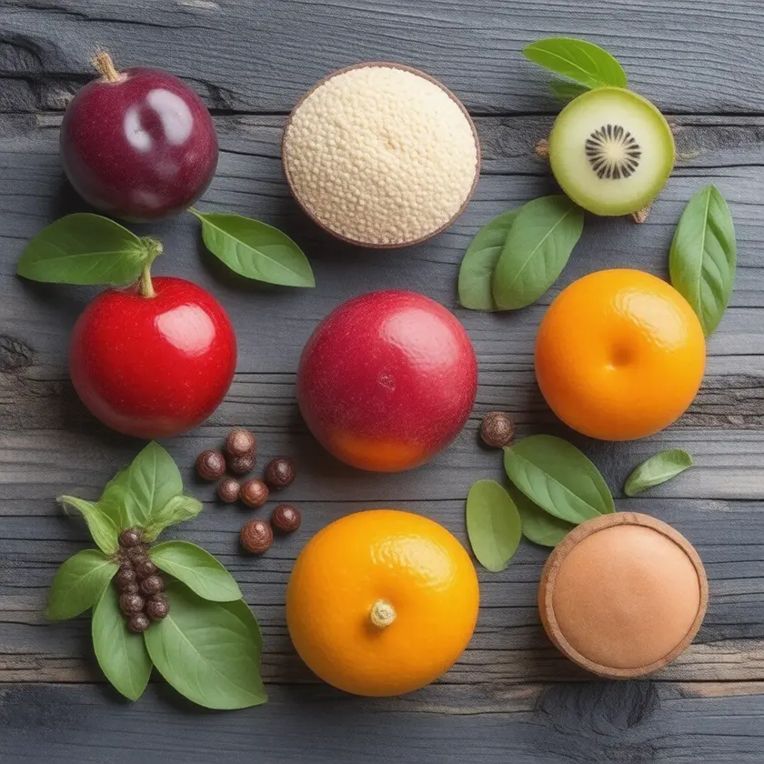 Still-life of foods rich in Inositol