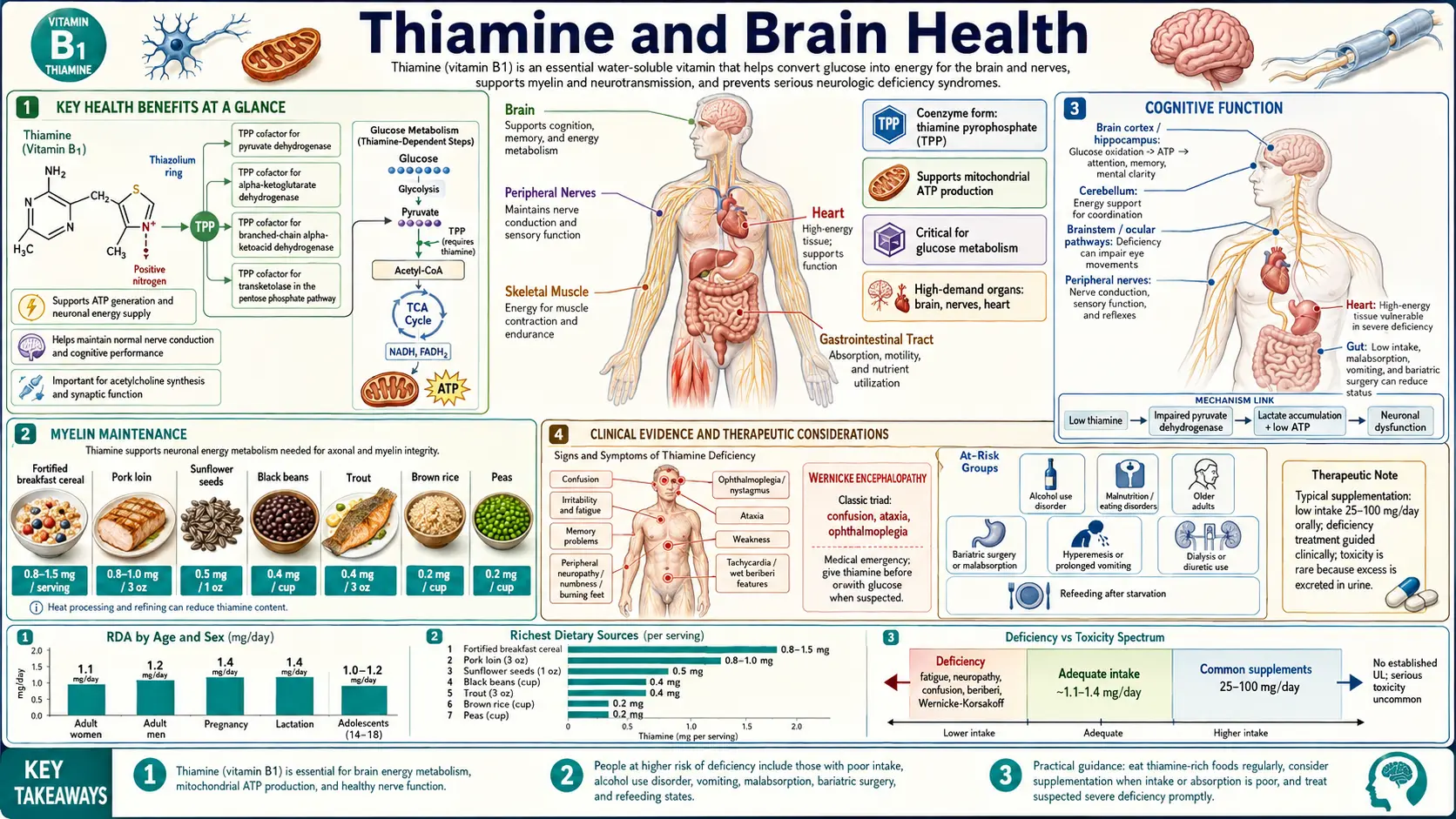 Thiamine and Brain Health — scientific infographic poster
