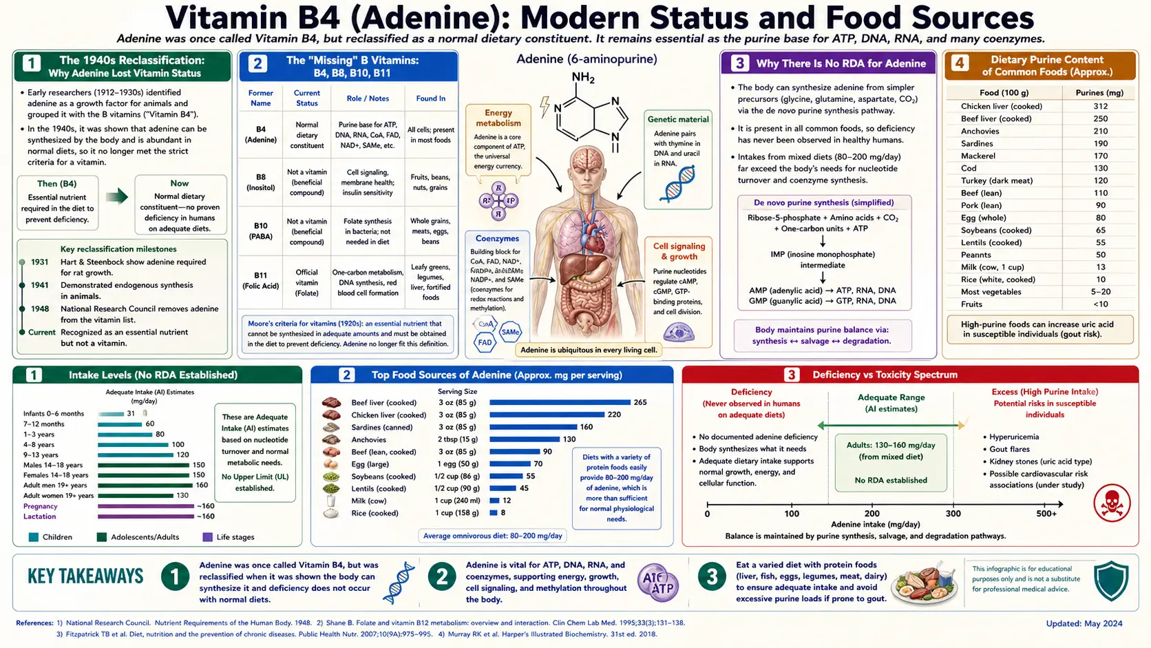 Modern Status and Food Sources — scientific infographic poster