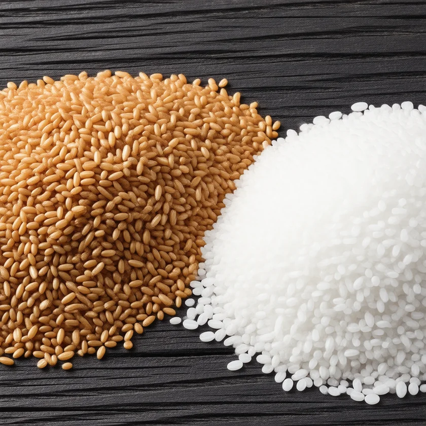 Brown rice keeps the thiamine-rich bran that polishing removes