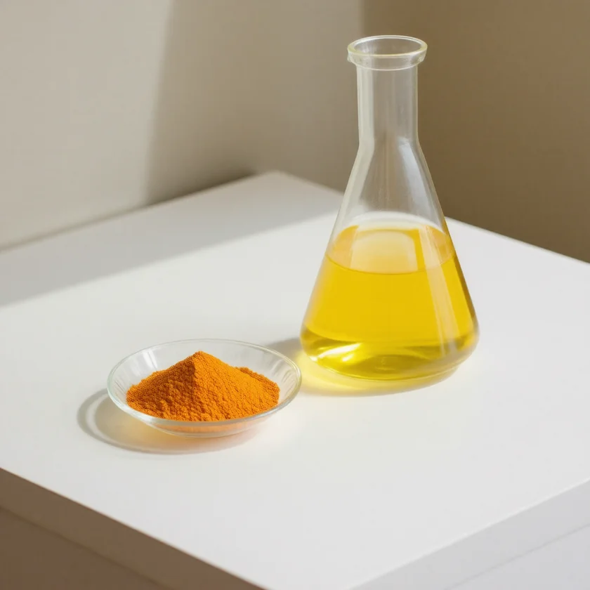 Riboflavin, a bright orange-yellow powder