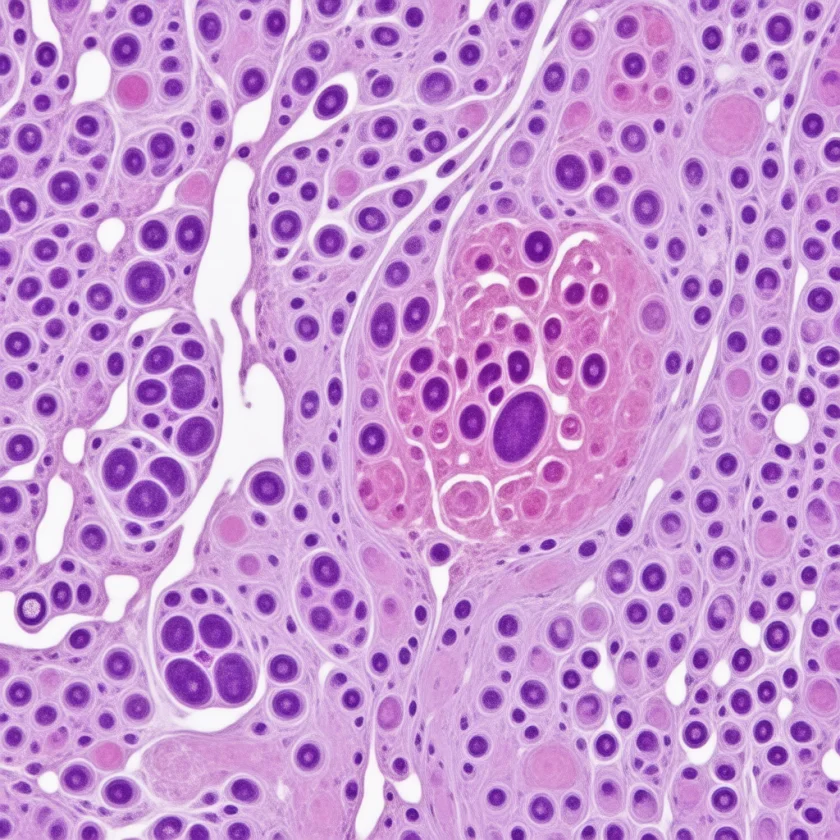 Pituitary tissue, where prolactin is made