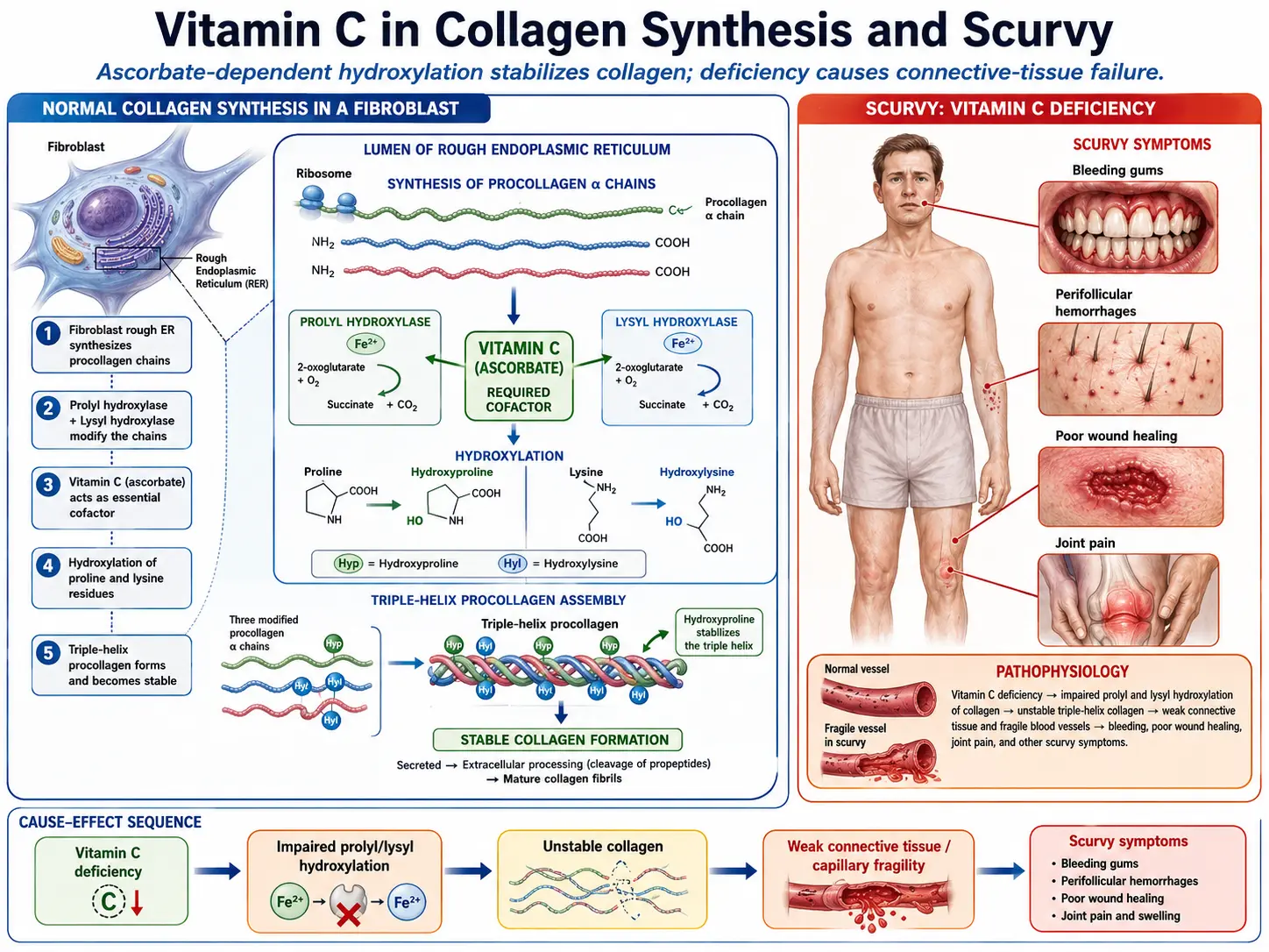 Vitamin C collagen synthesis